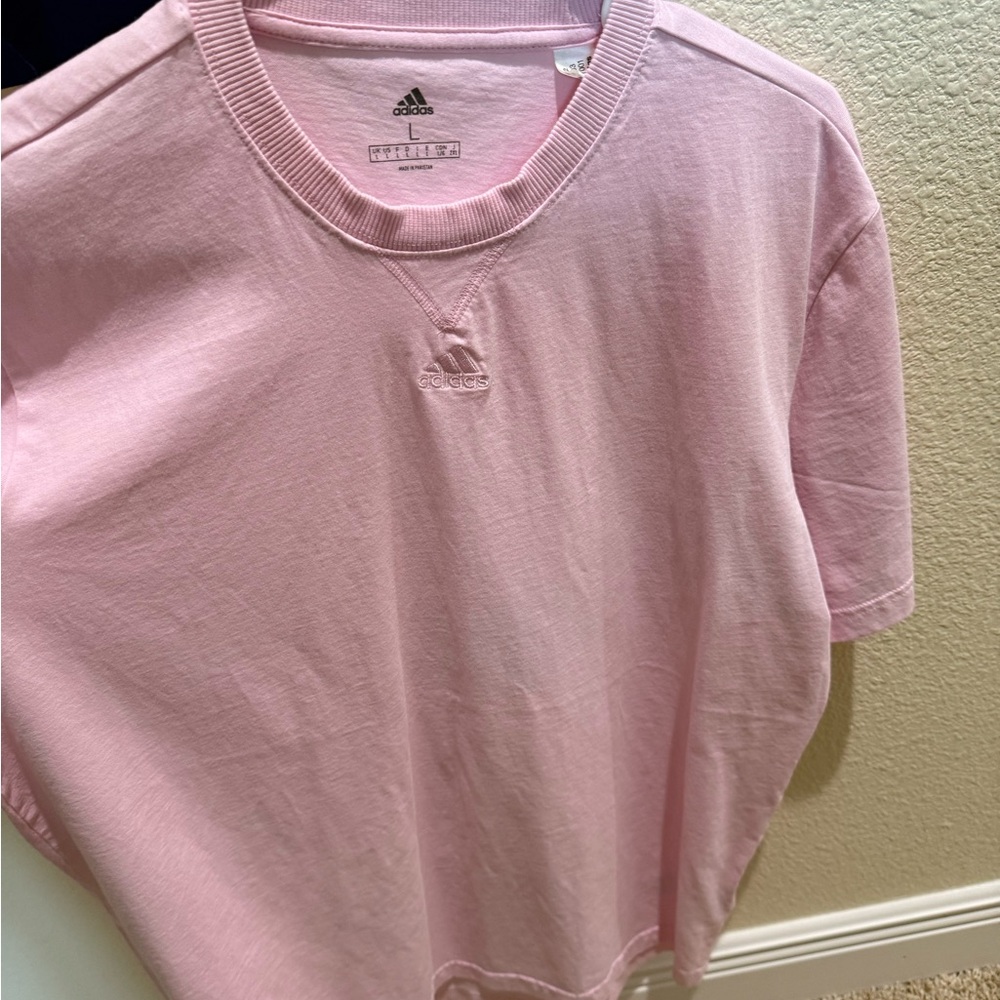 Adidas Men's Light Pink Short Sleeve Tee